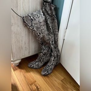 Marc Fisher Suede Snakeskin Boot